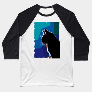 Black Cat Wpap Art Baseball T-Shirt